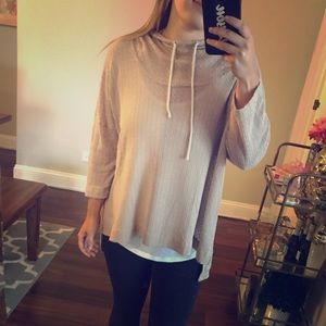 Fashion Pink sweatshirt with white strings